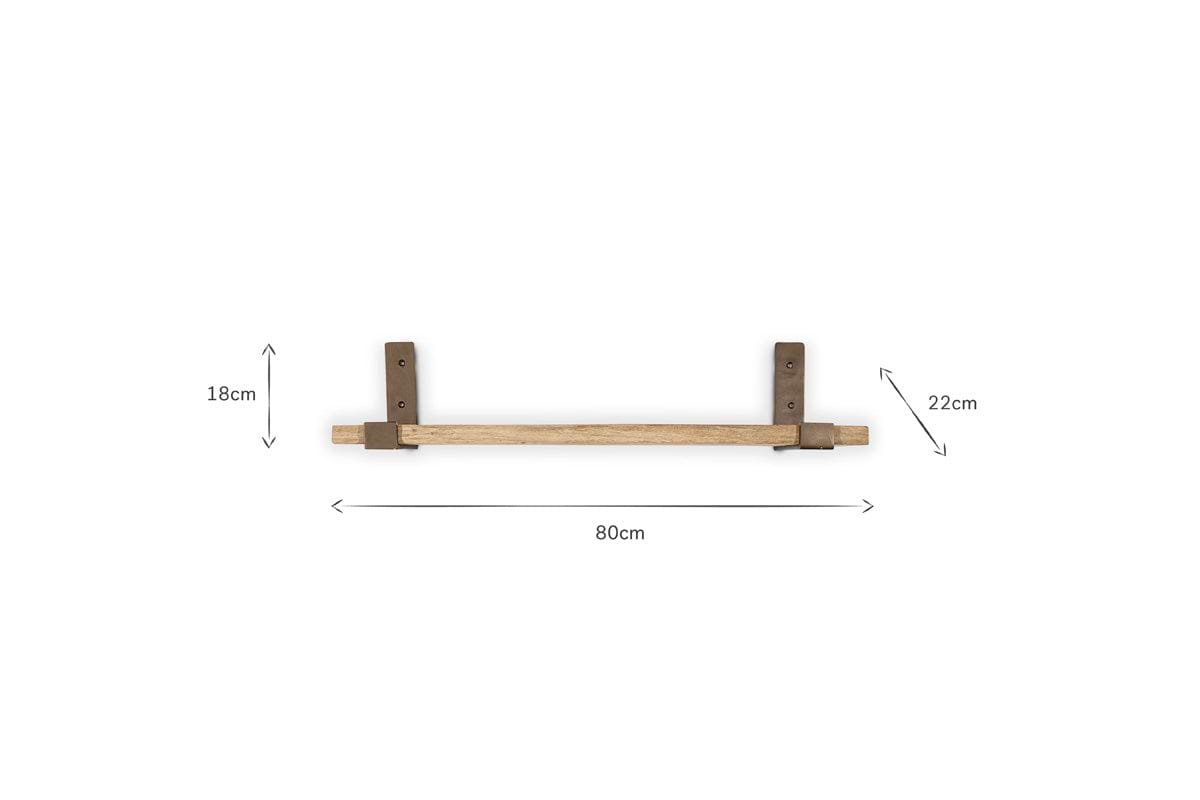 Ibo Reclaimed Wood & Iron Shelf - Natural-nkuku