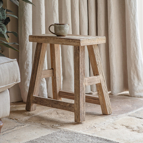 Ibo Reclaimed Wood Low Stool - Natural- nkuku