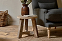 Ibo Reclaimed Wood Round Side Table - Natural- nkuku