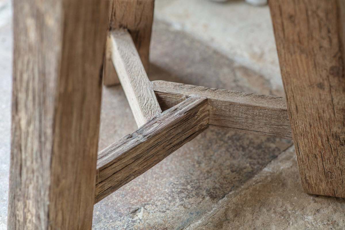 Ibo Reclaimed Wood Round Side Table - Natural- nkuku