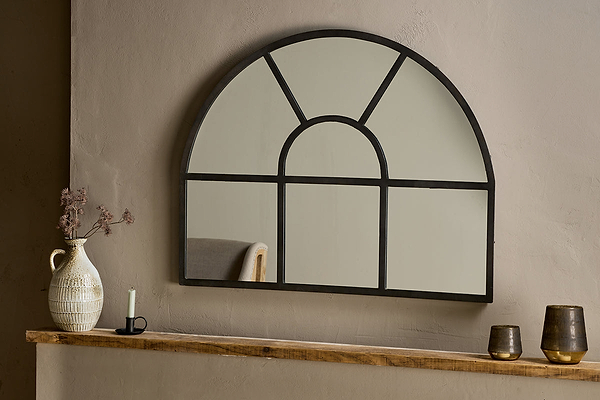 Imoma Iron Overmantle Arch Mirror-nkuku