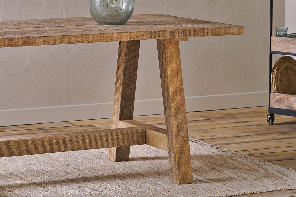 Indali Mango Wood Dining Table - Natural - Large-nkuku