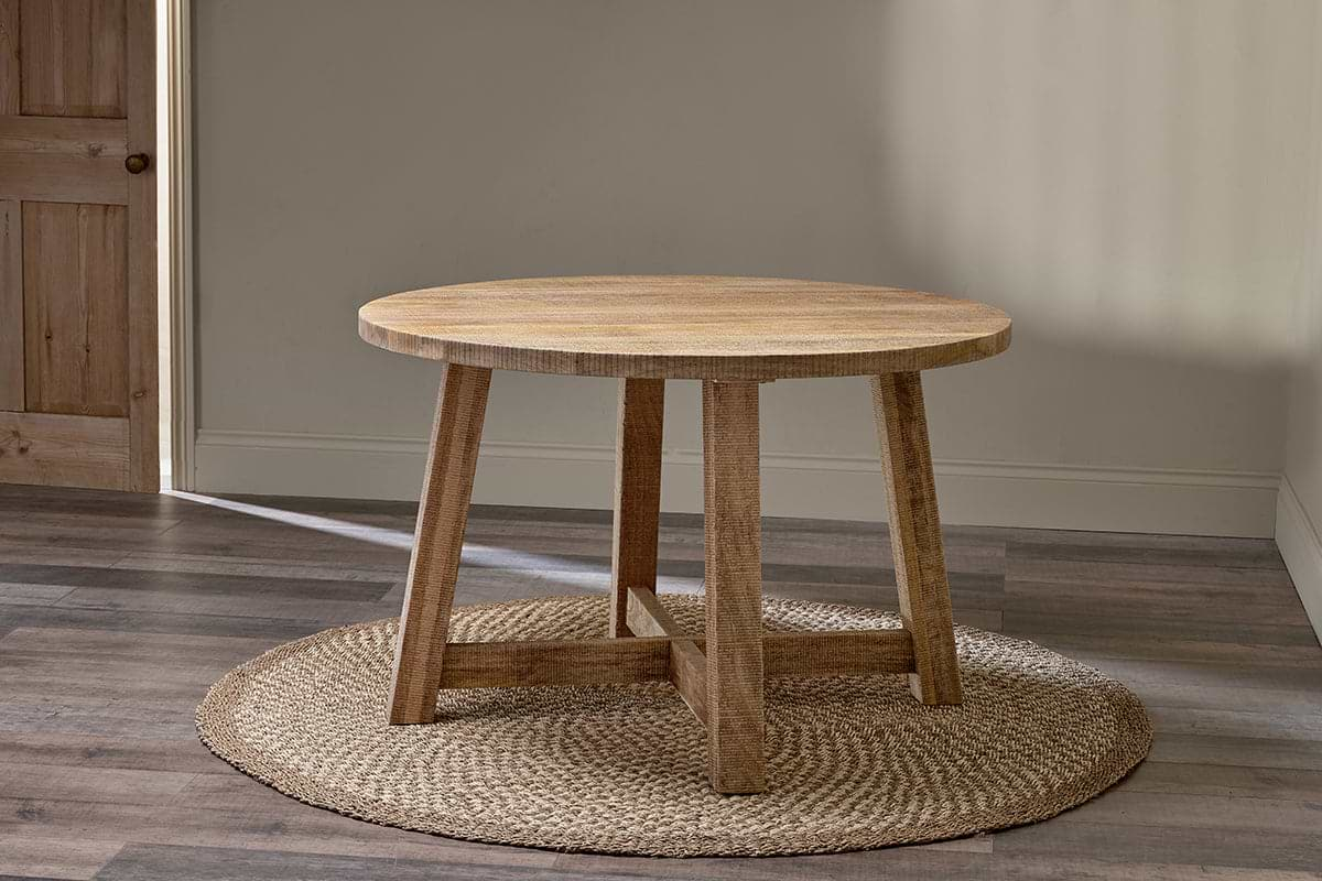 Indali Mango Wood Round Dining Table - Small-nkuku