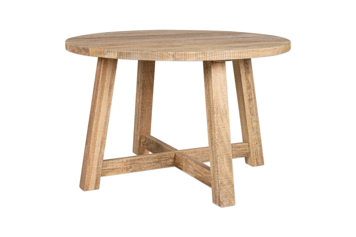 Indali Mango Wood Round Dining Table - Small-nkuku