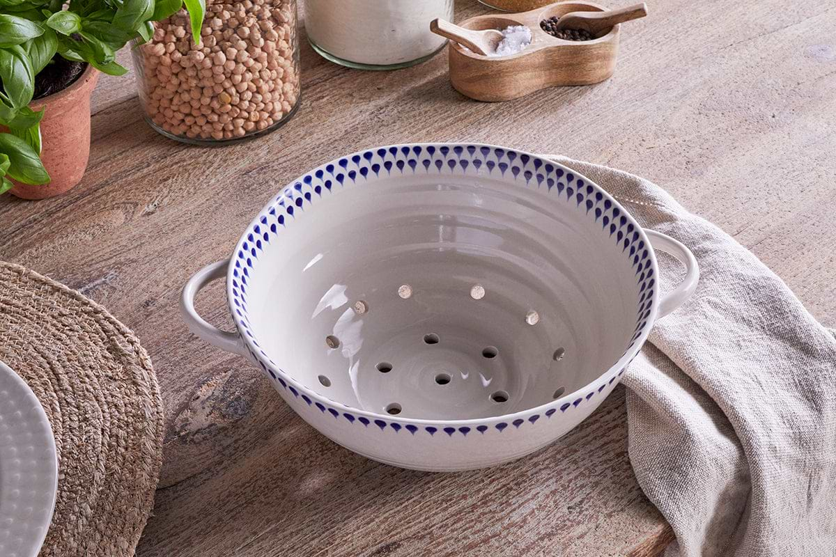 Indigo Drop Colander - Indigo-nkuku