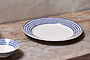 Indigo Drop Dinner Plate - Cream & Indigo-nkuku