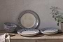 Indigo Drop Dinnerware Set - Cream & Indigo (Set of 12)-nkuku