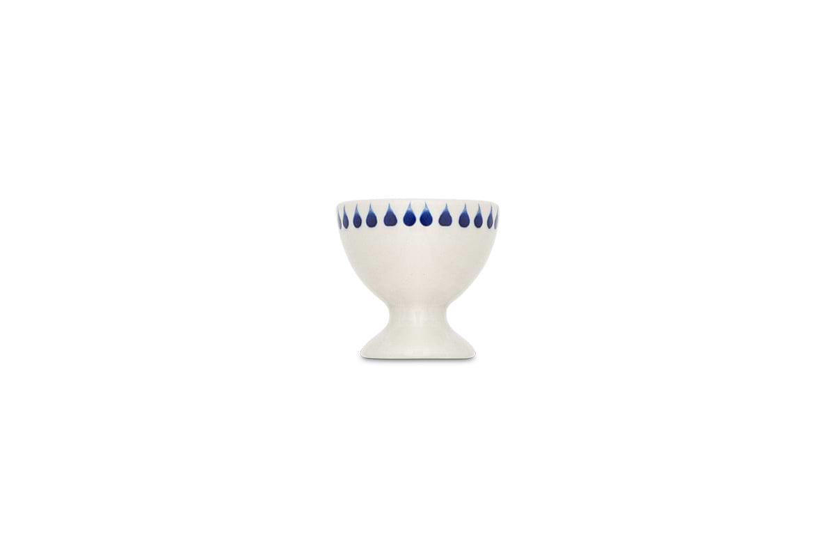 Indigo Drop Egg Cups - Cream & Indigo (Set of 2)-nkuku