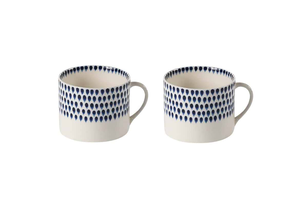 Indigo Drop Mug - Large (Set of 2)-nkuku