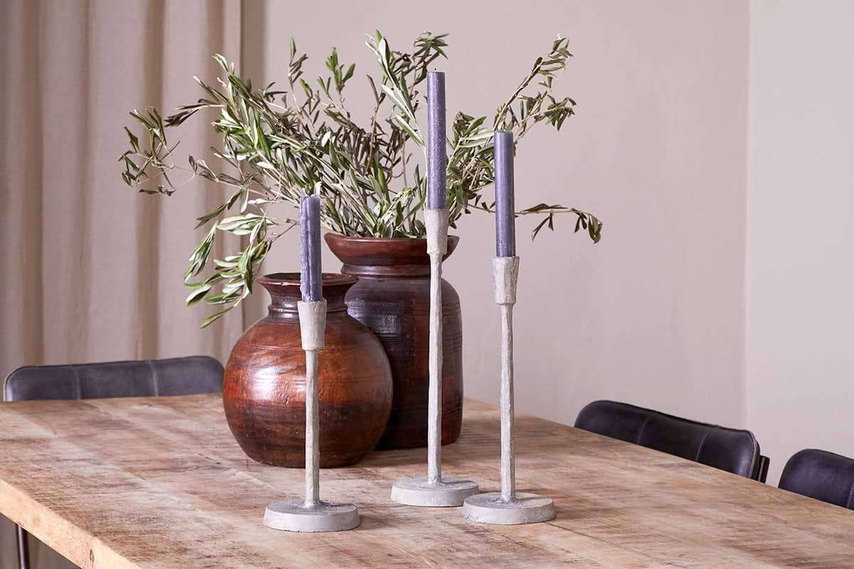 Inigo Candle Holder - Aged Zinc-nkuku