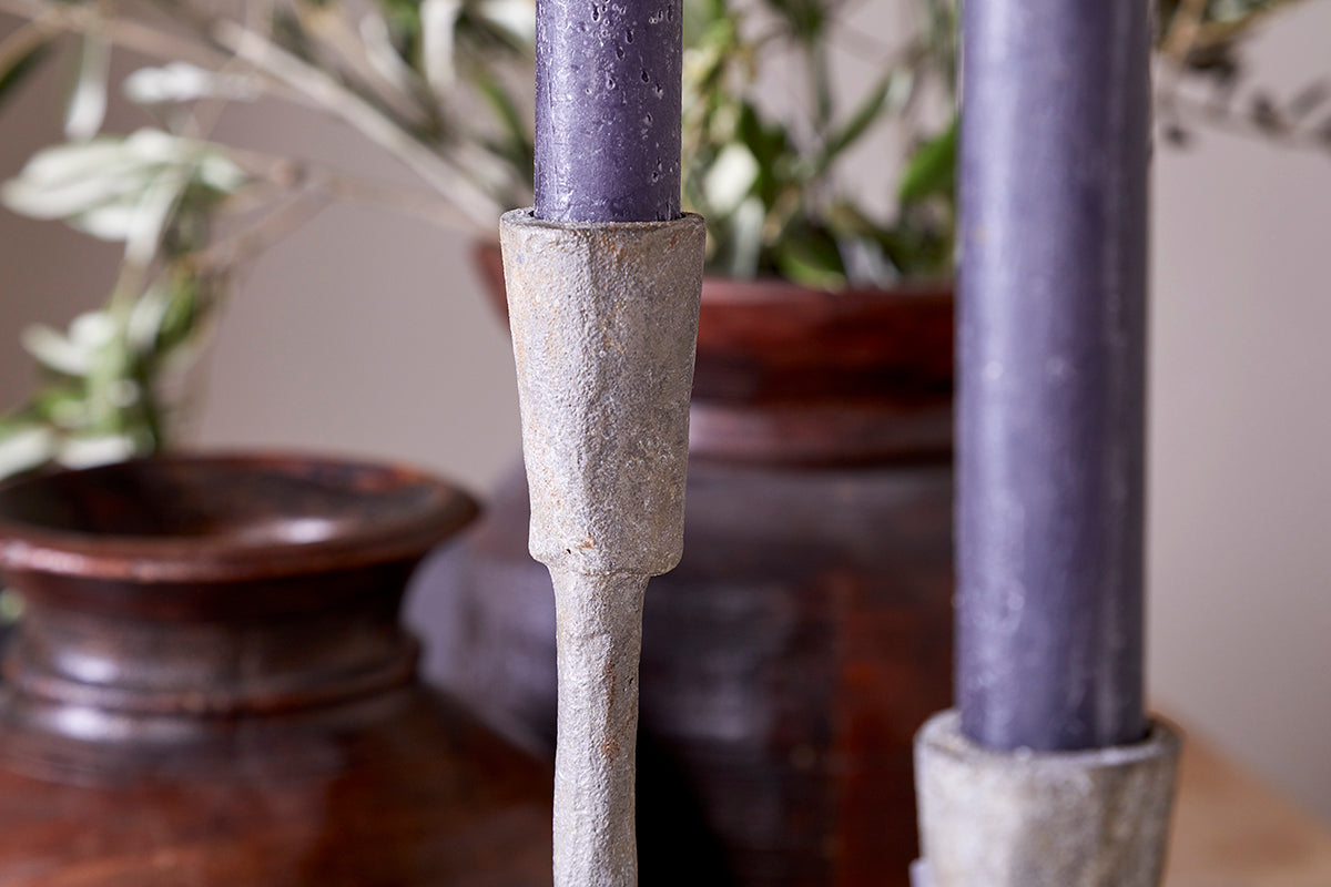 Inigo Candle Holder - Aged Zinc-nkuku