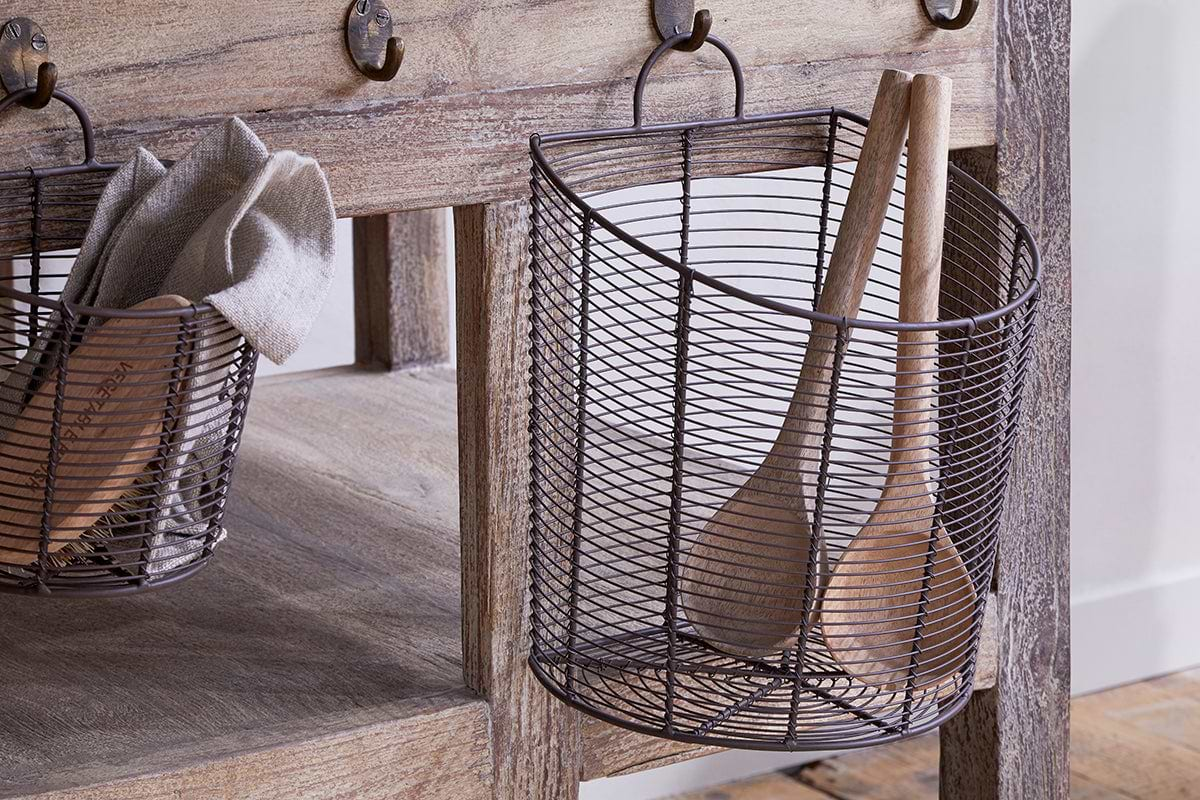 Inkollu Wall Hung Baskets - Aged Brass - (Set of 2)-nkuku