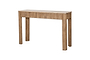 Ira Travertine & Mango Wood Console Table - Natural- nkuku