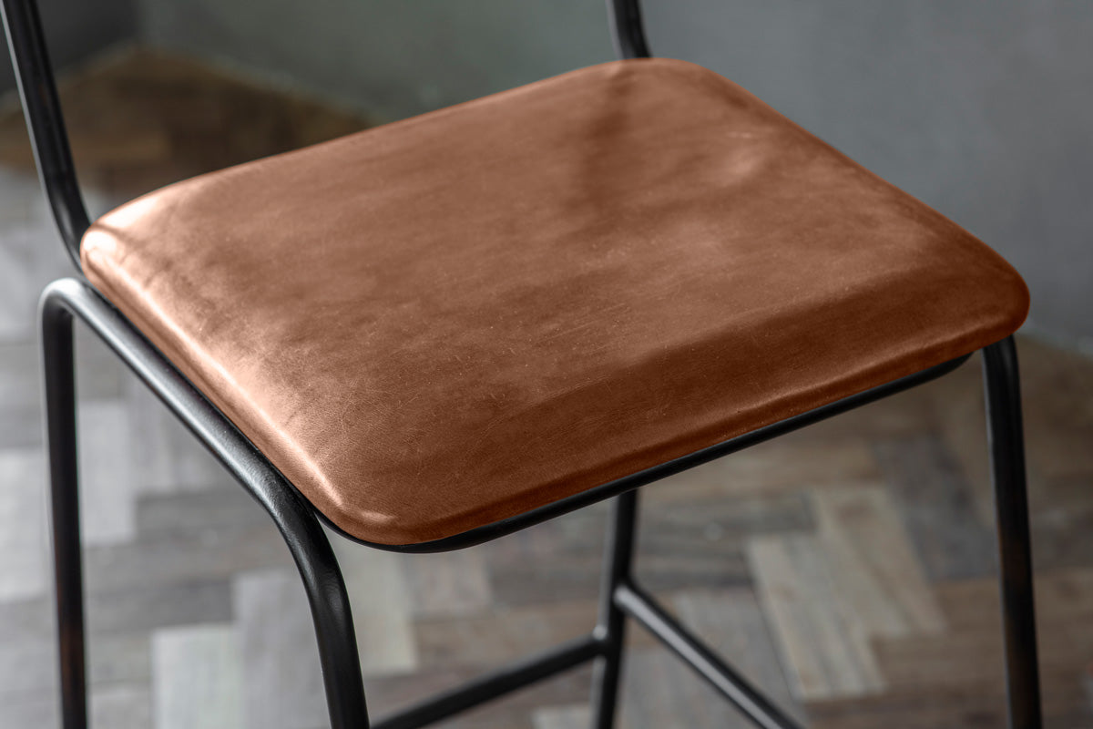 Iswa Leather & Cane Counter Chair - Aged Tan-nkuku