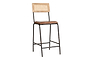 Iswa Leather & Cane Counter Chair - Aged Tan-nkuku