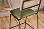 Iswa Leather & Cane Counter Chair - Rich Green-nkuku