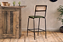 Iswa Leather & Cane Counter Chair - Rich Green-nkuku