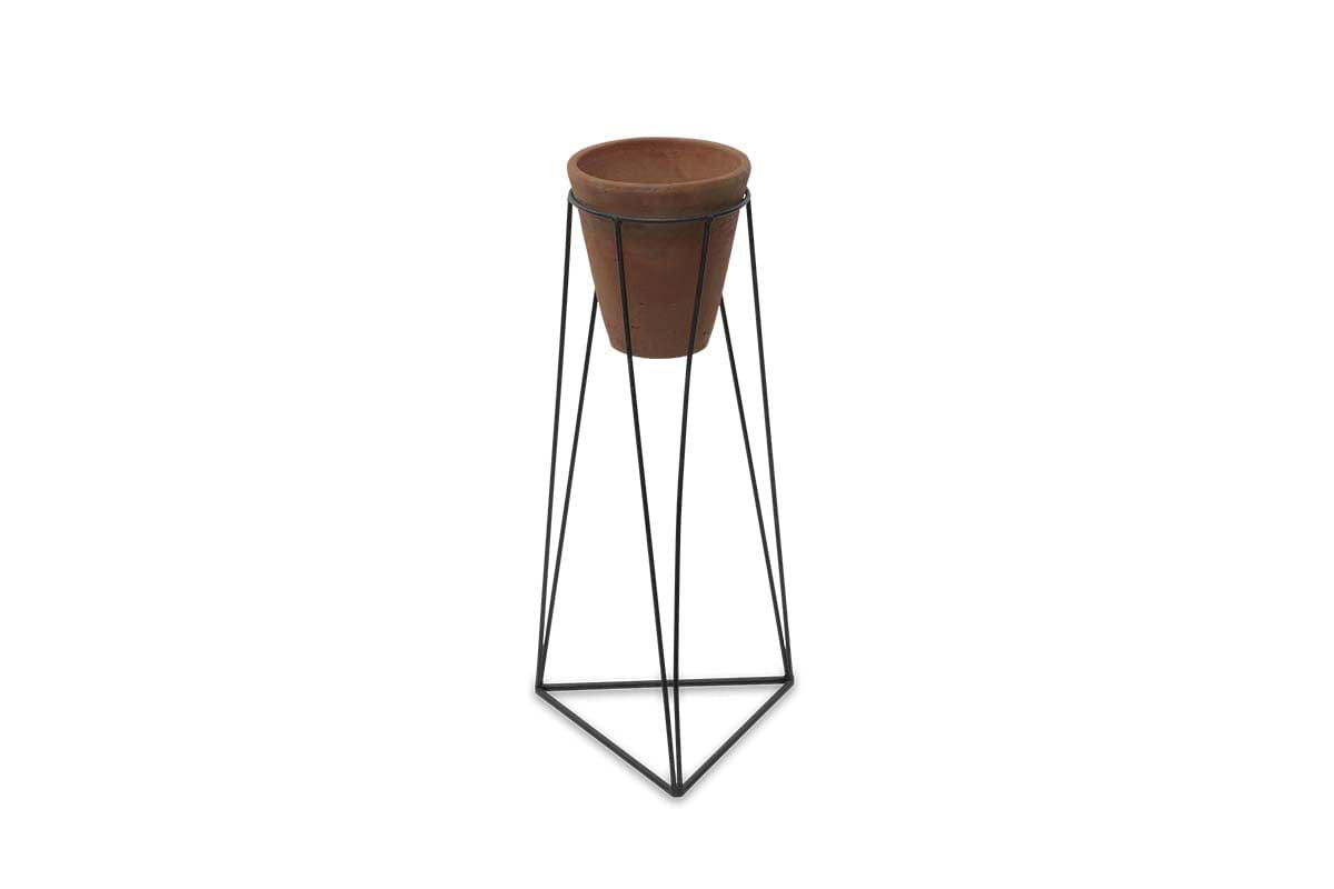 Jara Terracotta Planter With Stand-nkuku