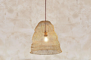 Jatani Wire Lampshade - Antique Brass - Large Oval-nkuku