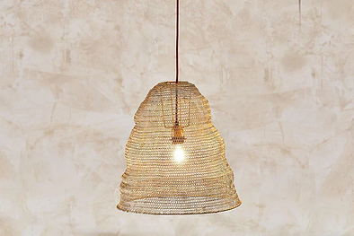 Jatani Wire Lampshade - Antique Brass - Large Oval-nkuku