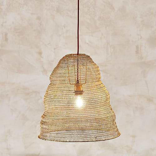 Jatani Wire Lampshade - Antique Brass - Large Oval-nkuku