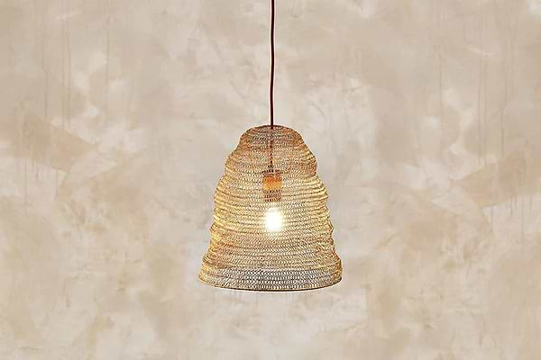 Jatani Wire Lampshade - Antique Brass - Small Oval-nkuku