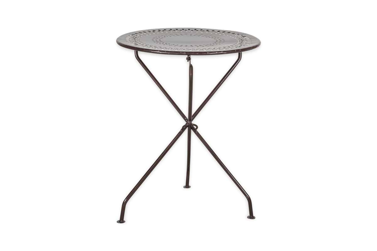 Jeavika Iron Outdoor Bistro Table - Black-nkuku