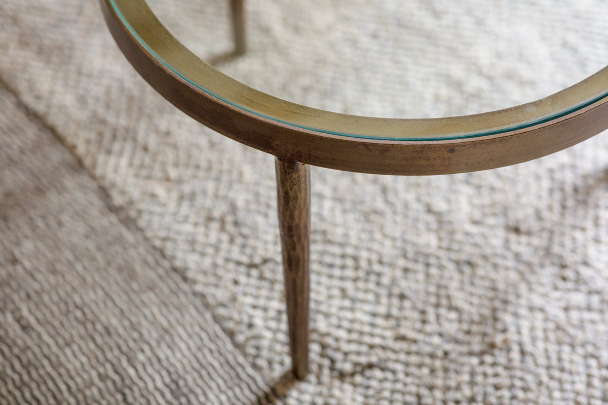 Jiya Iron & Glass Nested Coffee Tables - Brass- nkuku