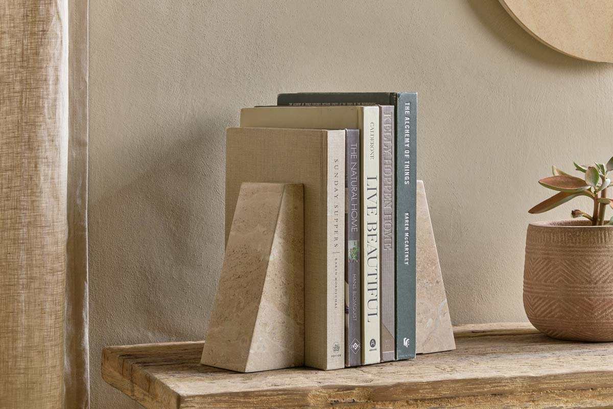 Juda Marble Bookends - Grey-nkuku