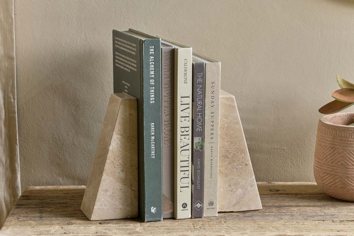 Juda Marble Bookends - Grey-nkuku