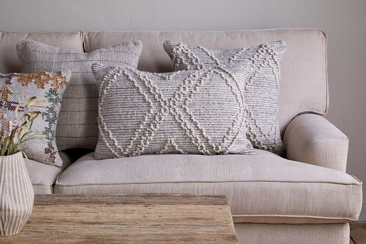 Juliyet Cotton & Wool Cushion Cover - Natural-nkuku