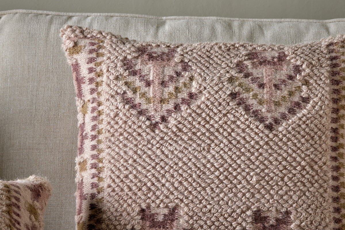 Kandy Wool & Cotton Cushion Cover - Dusty Pink