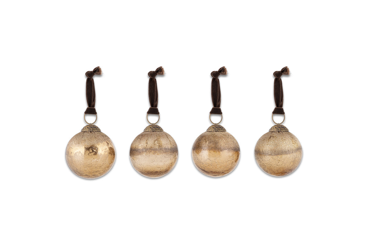 Konara Baubles - Gold Crackle (Set of 4)