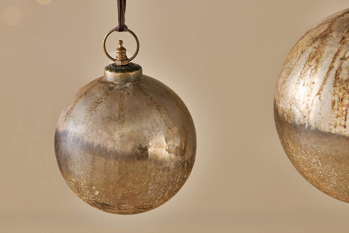 Konara Giant Bauble - Gold Crackle