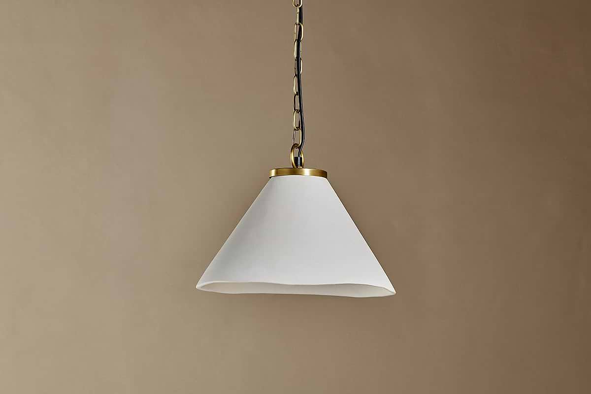 Brass and deals white pendant light