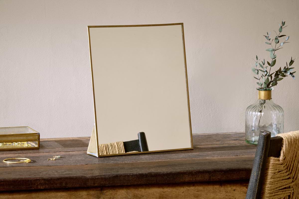 Kiko Standing Mirror Antique Brass nkuku