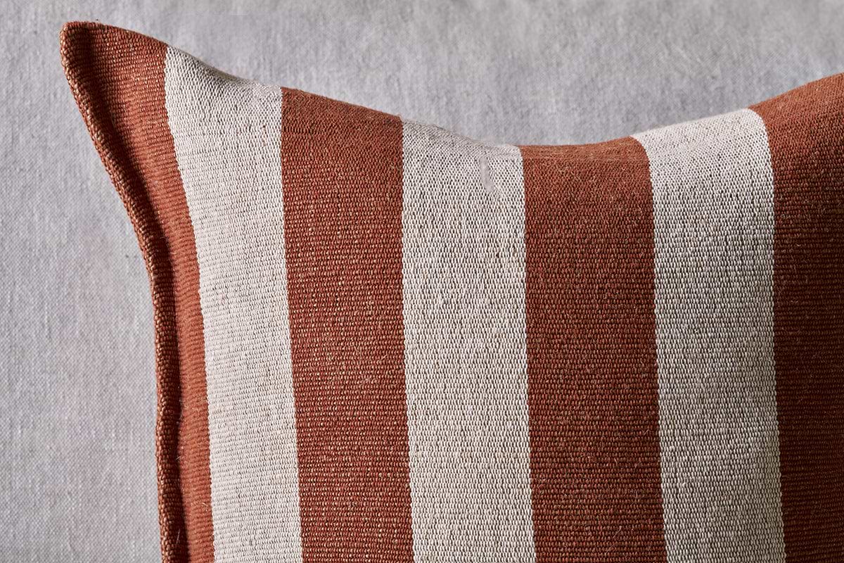 Kobbari Jute & Cotton Cushion Cover - Rust