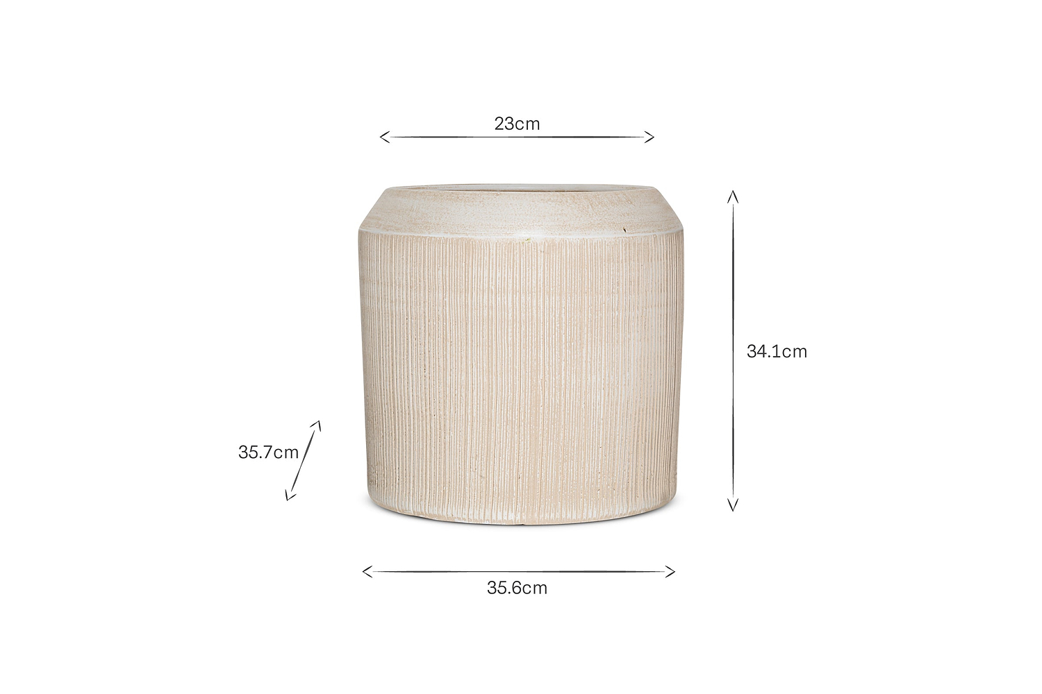 Kubo Ceramic Planter - Cream
