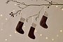 Karru Cotton Velvet Mini Stocking - Rich Mocha - (Set of 3)