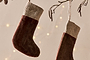 Karru Cotton Velvet Mini Stocking - Rich Mocha - (Set of 3)