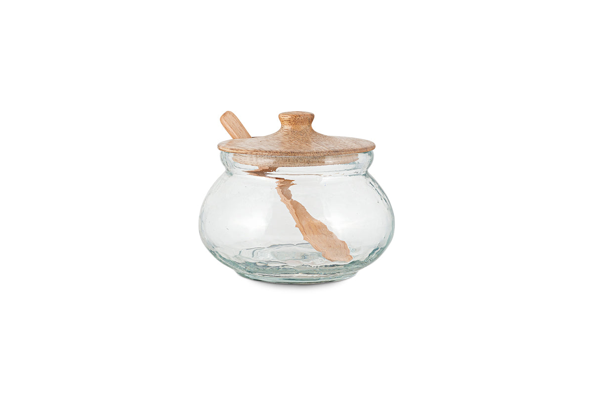 Kali Round Storage Jar - Natural & Clear