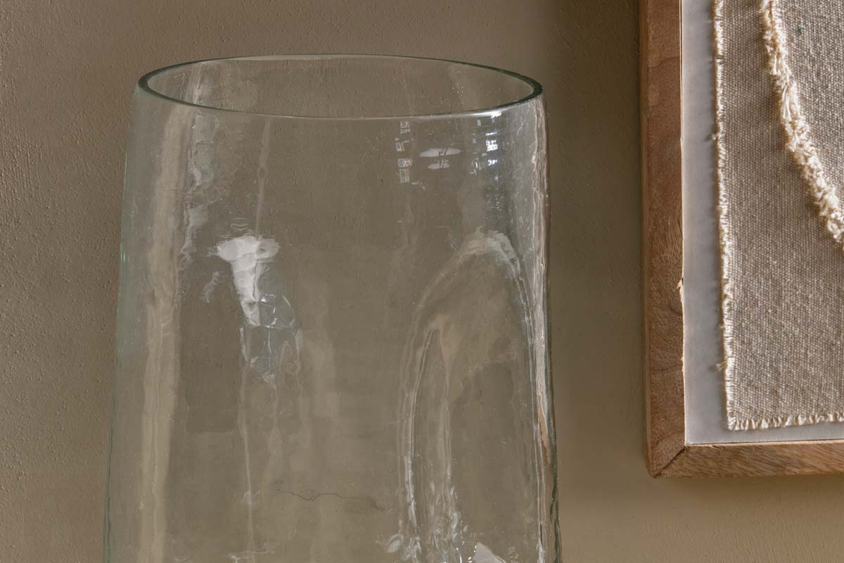 Kotri Recycled Glass Organic Shape Vase - Clear