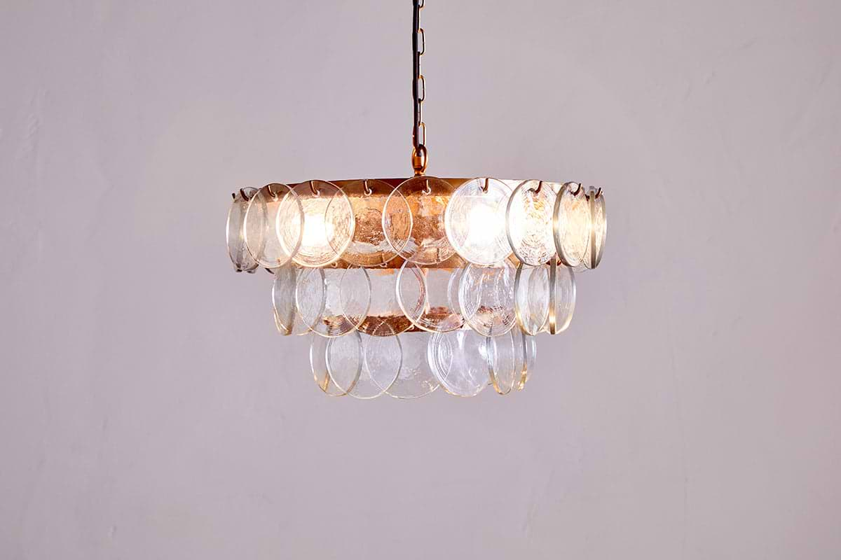 Kagitha Recycled Glass Chandelier - Clear-nkuku