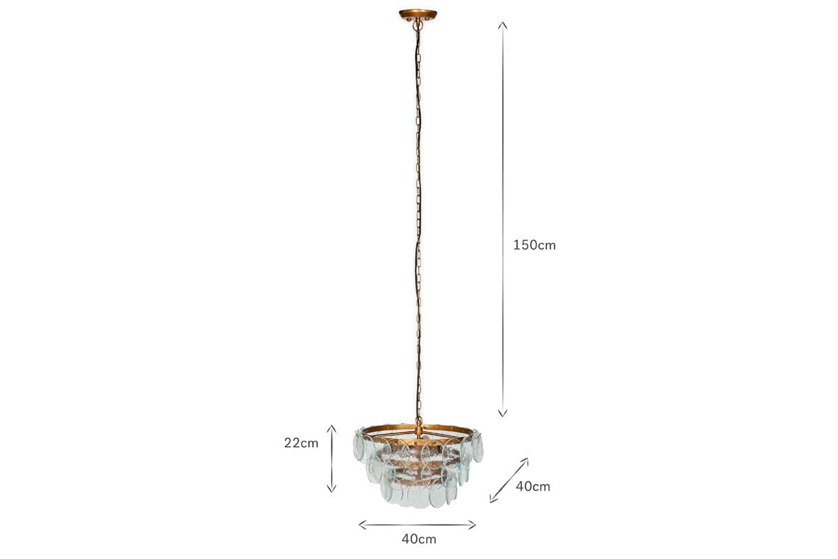 Kagitha Recycled Glass Chandelier - Clear-nkuku