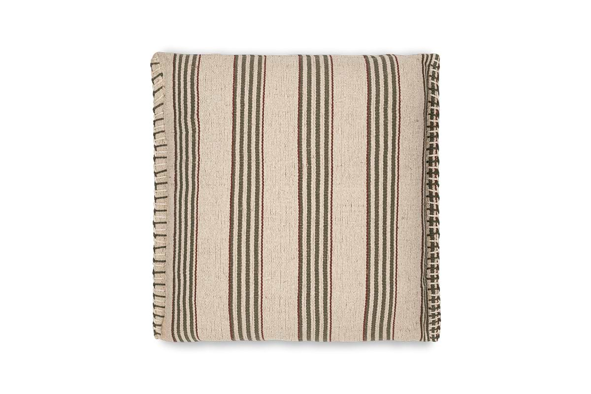 Kaia Jute & Cotton Cushion Cover - Moss Green & Rust-nkuku