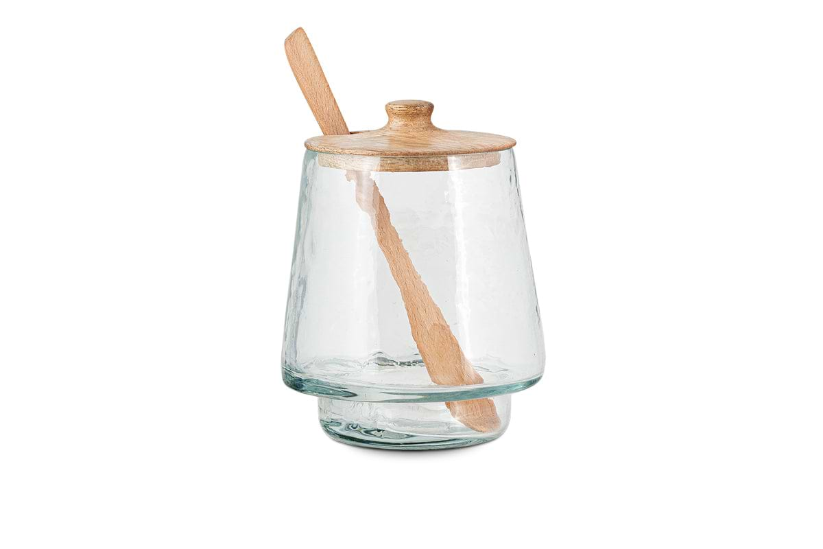 Kali Tall Storage Jar - Natural & Clear-nkuku