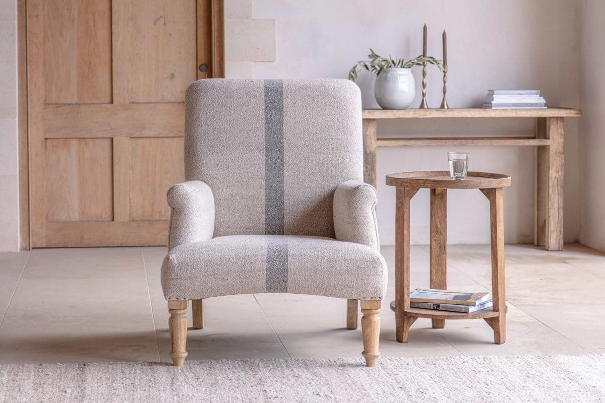 Kallu Wool & Cotton Occasional Chair - Natural-nkuku