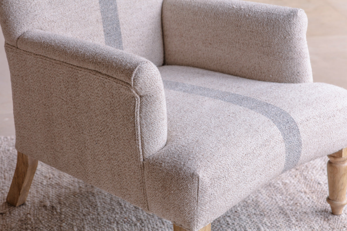 Kallu Wool & Cotton Occasional Chair - Natural-nkuku