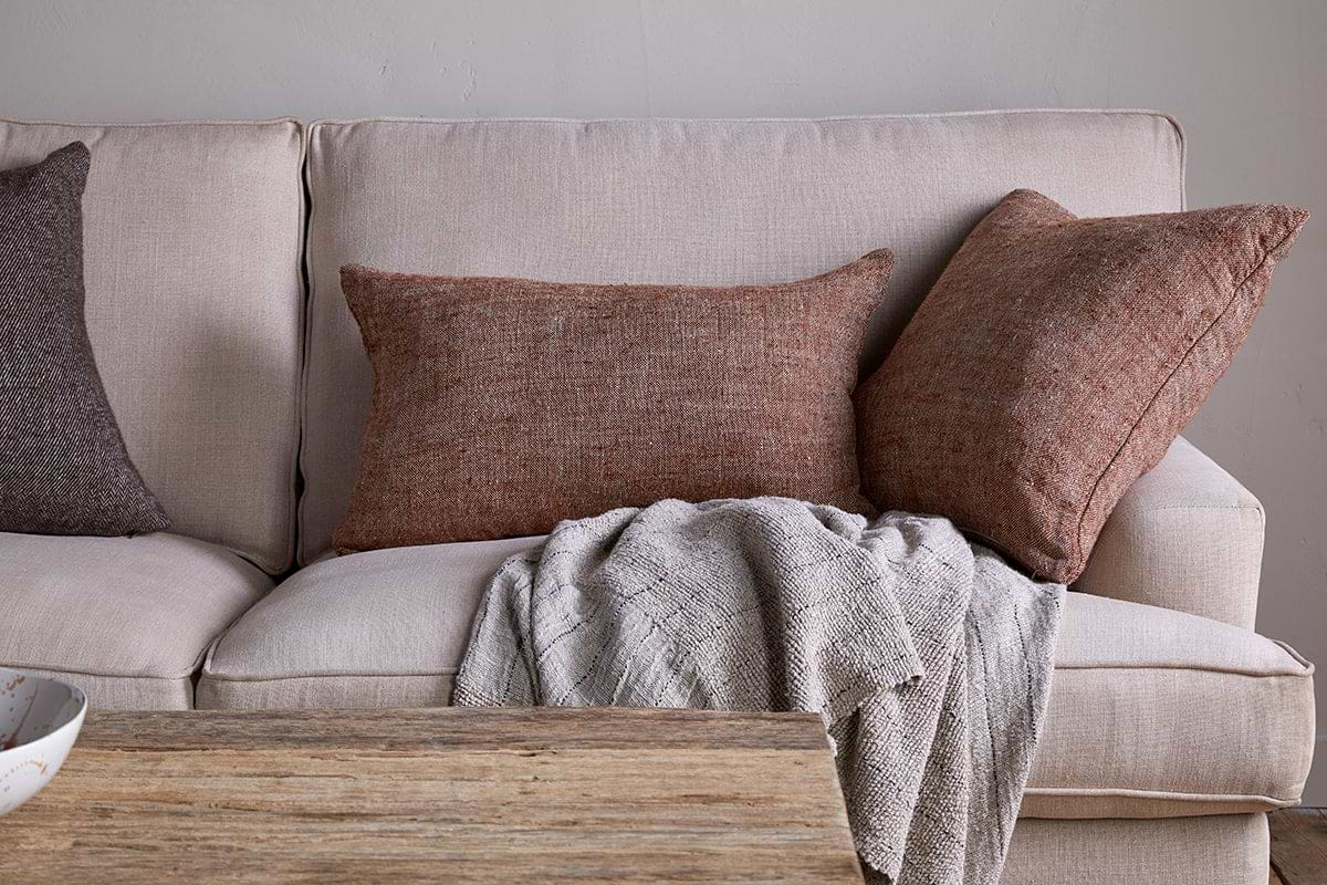 Kana Linen Cushion Cover - Rust-nkuku