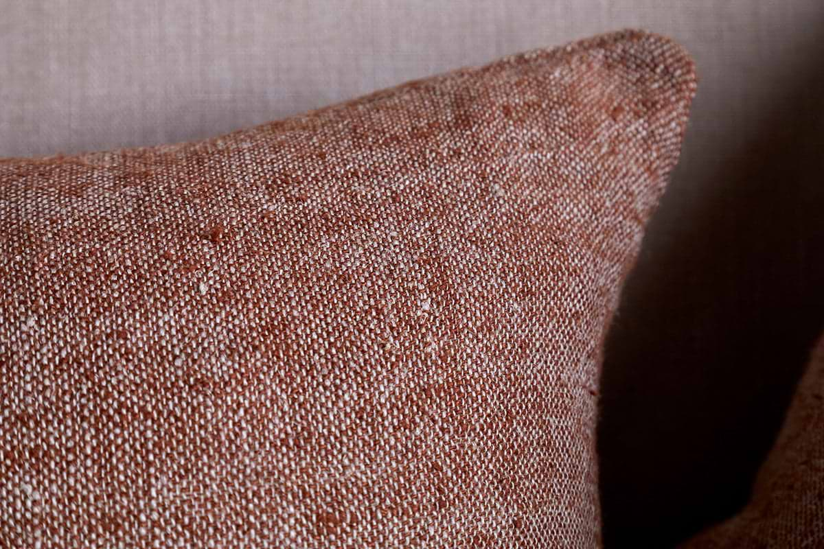 Kana Linen Cushion Cover - Rust-nkuku